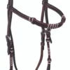 BLR Rawhide Turquoise Brow Headstall -Royal Horse Outfitters rawhide trqs brow hs dark 2344 DK buffalo leather 31591.1646865185