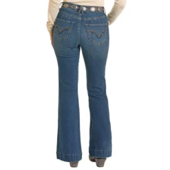 Rock & Roll Denim Signature HR Trouser Jeans -Royal Horse Outfitters rr signature trouser md.wash back BW5HD07211 westmoor 77570.1753476070