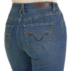 Rock & Roll Denim Signature HR Trouser Jeans -Royal Horse Outfitters rr signature trouser md.wash detail back BW5HD07211 westmoor 47861.1753476070