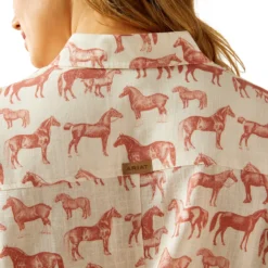 Ariat Rudford Blushing Horse Shirt -Royal Horse Outfitters rudford shirt blushing horse back detail 10054994 ariat 46692.1738727234