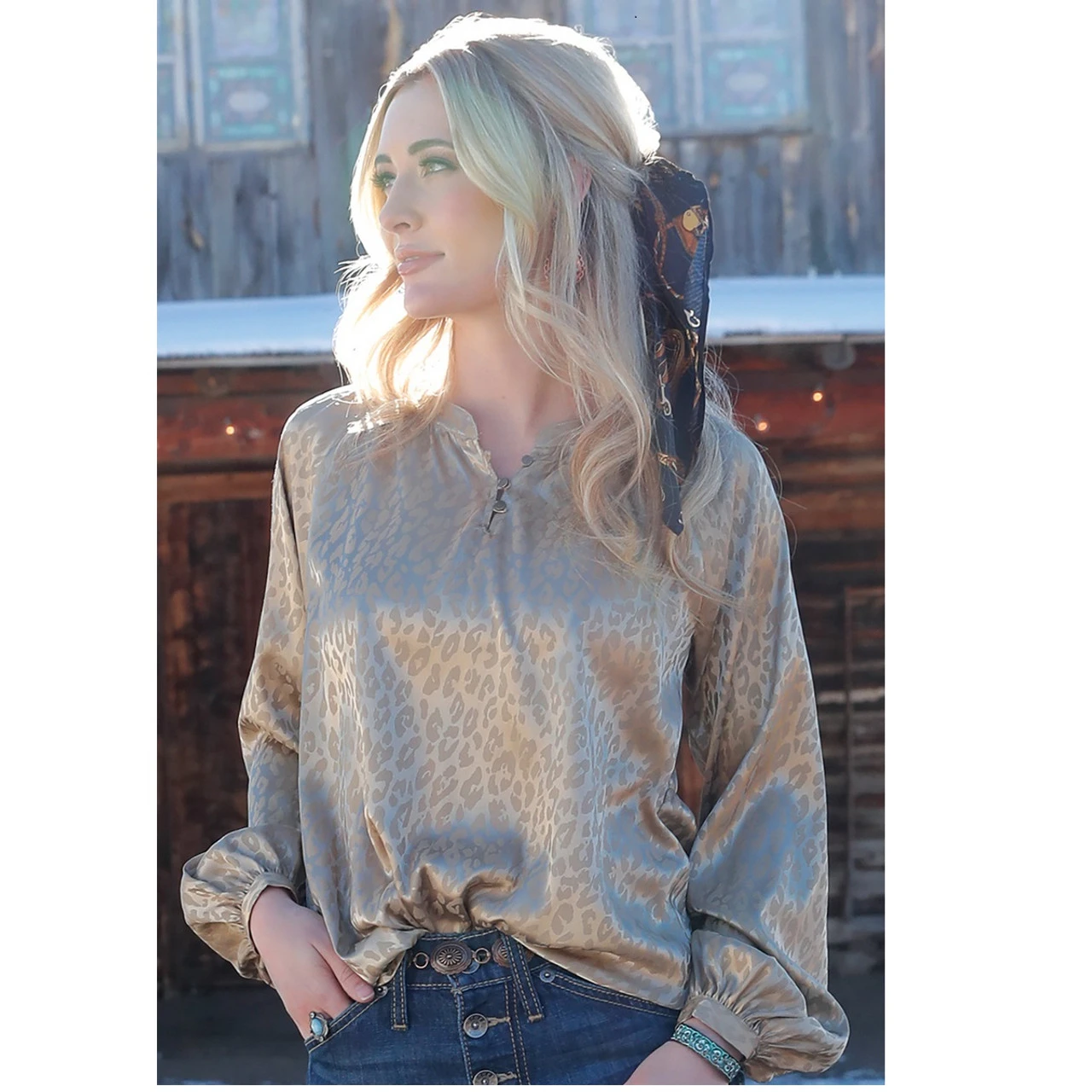 Cruel Denim Satin Jacquard Blouse 3 Cruel Denim Satin Jacquard Blouse