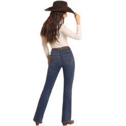 Rock & Roll Denim HR Side Seam Jeans -Royal Horse Outfitters sideseam boot cut jean md.wash back BW4HD05321 westmoor 58015.1731704598