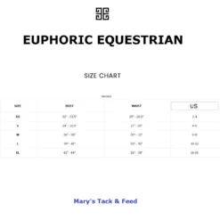 Euphoric Kloud Long Sleeve Show Shirt -Royal Horse Outfitters size chart euphoric 25701.1740523810