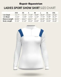 Espoir Mosaic Daisies SS Sun Shirt -Royal Horse Outfitters size chart training shirts espoir 40581.1714235513