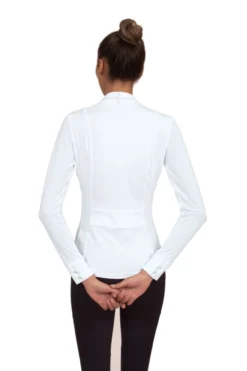 Chestnut Bay SkyCool LS Show Shirt -Royal Horse Outfitters skycool show ls white back CB8025 165 chestnut bay 41576.1716149093