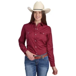 Roper Solid Red Snap Shirt