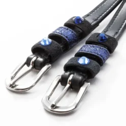 Kavalkade Crystal Leather Spur Straps -Royal Horse Outfitters spur strap grey blk ocean detail 668 07 kavalkade 12786.1685496503