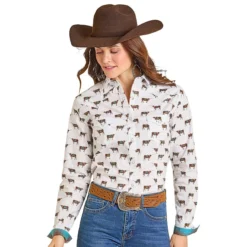 Panhandle Steer Print LS Snap Shirt