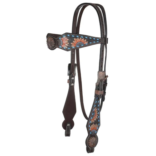 Circle Y Sunflower Buckstitch Brow Headstall 5 Circle Y Sunflower Buckstitch Brow Headstall - Image 3