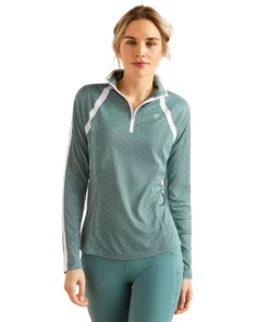 Ariat Sunstopper 3.0 1/4 Zip Baselayer Prints -Royal Horse Outfitters sunstopper 3.0 atlantic dot front 10049046 ariat 33609.1738724696