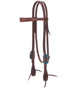 Weaver Leather Weaver Turquoise Flower Slim Brow Headstall