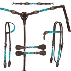 Circle Y Turquoise Round Up Futurity Brow Headstall 7 Circle Y Turquoise Round Up Futurity Brow Headstall -Royal Horse Outfitters turquoise round up tack set collection 1025 circle y 87009.1686171150