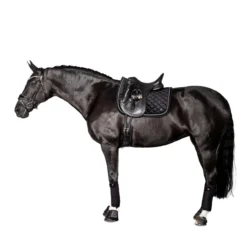 Lara Tweedie Velvet Luxe Dressage Pad -Royal Horse Outfitters velvet luxe drsg pad aw24 black lifestyle VELVET LUXE PAD FULL lara tweedie 92130.1732378133