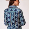 Roper Vertical Aztec Print Shirt 2 Roper Vertical Aztec Print Shirt -Royal Horse Outfitters vertical aztec ls blu mlti back 0305004850310 roper 36176.1712845378