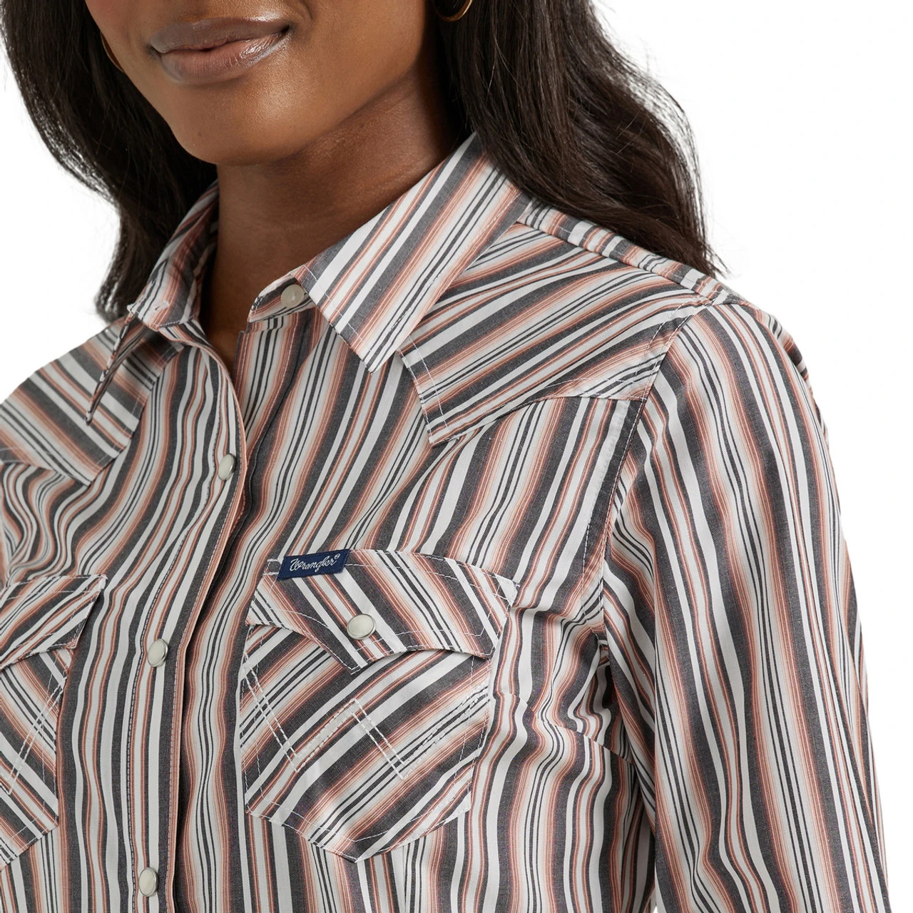 Wrangler Vintage Stripe Pearl Snap Shirt 5 Wrangler Vintage Stripe Pearl Snap Shirt - Image 3