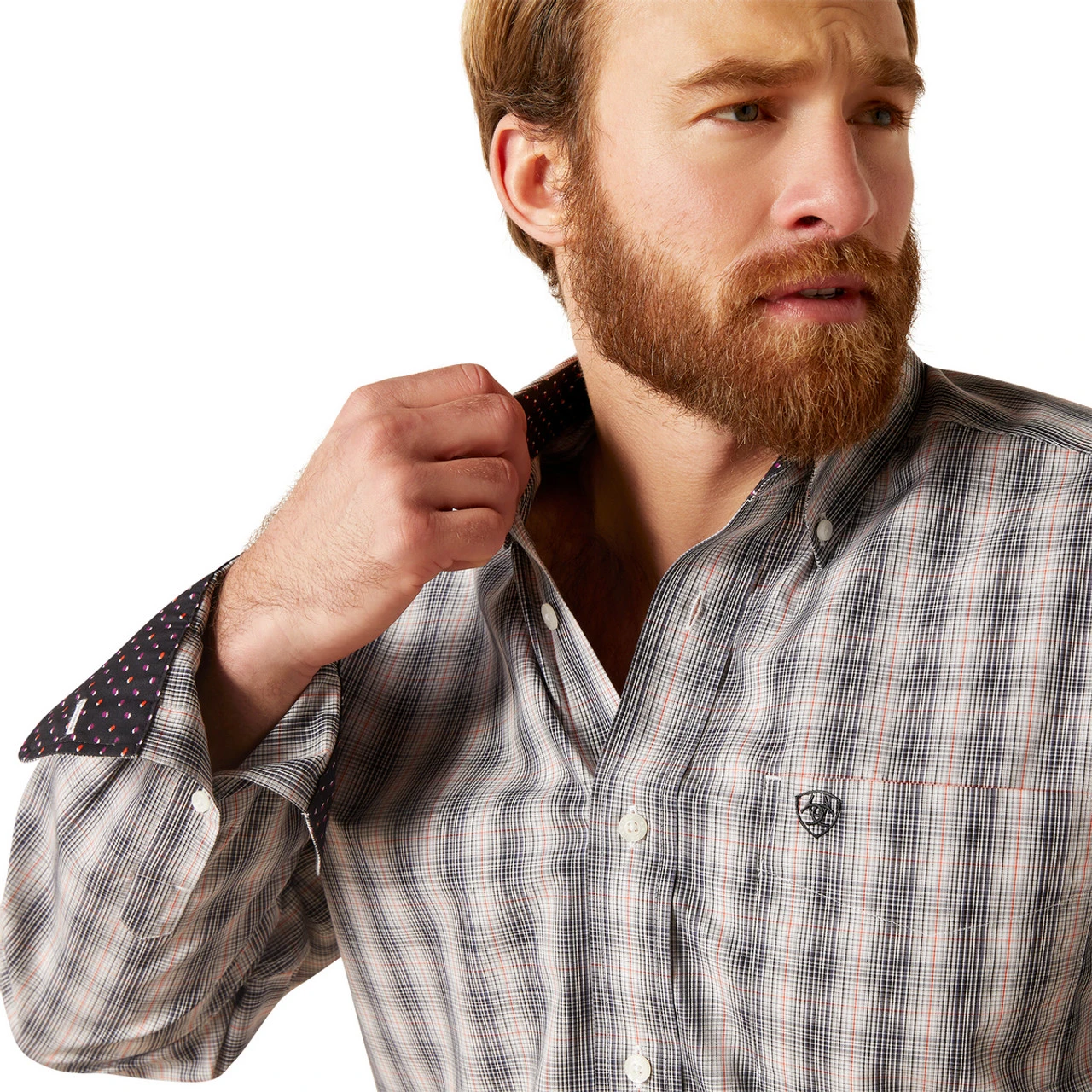 Men's Ariat Vahn Plaid Wrinkle Free Shirt 5 Men's Ariat Vahn Plaid Wrinkle Free Shirt - Image 3