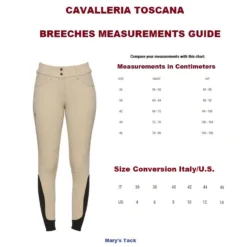 Cavalleria Toscana American KP Breeches S25 -Royal Horse Outfitters womens breech measure size conversion CT 69737.1741649989