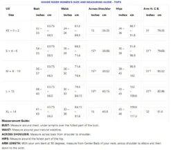 Goode Rider Luxe Shirt 21 Goode Rider Luxe Shirt -Royal Horse Outfitters womens size measure guide tops goode rider 52201.1757615661
