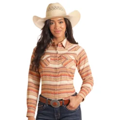 Panhandle Woven Stripe Snap Shirt