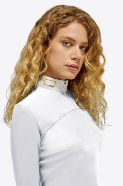 Rider's Gene Zip Long Sleeve Competition Polo -Royal Horse Outfitters zip competition ls white side POW010 JS014 0001 RG 60555.1713639645